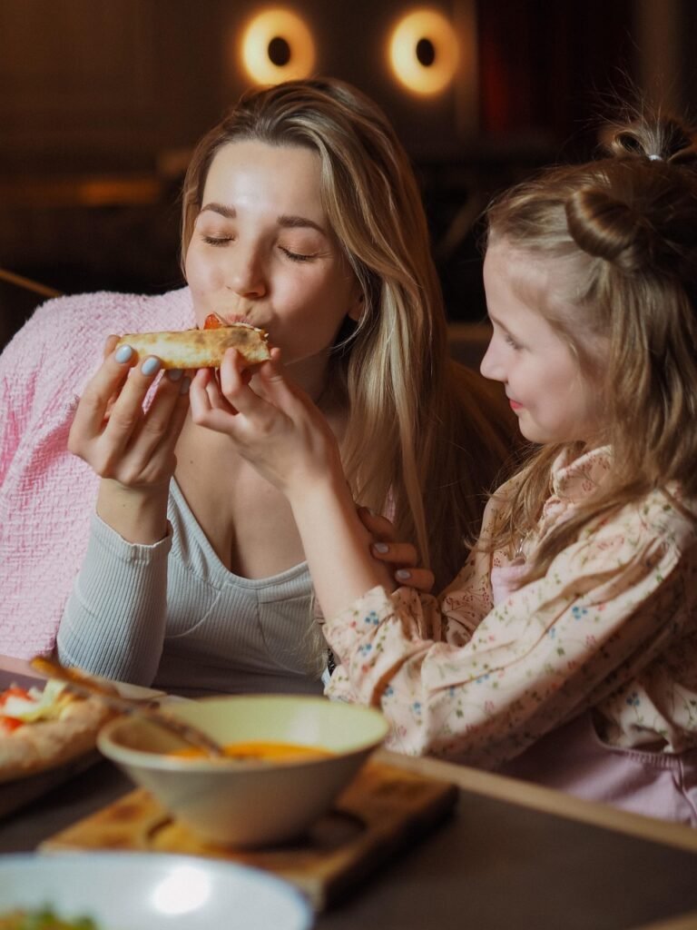 mom, daughter, dinner, soup, pizza, dining, restaurant, eating, pizza, pizza, pizza, pizza, pizza, dining, dining